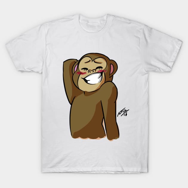 Smile monkey face T-Shirt by NetJan